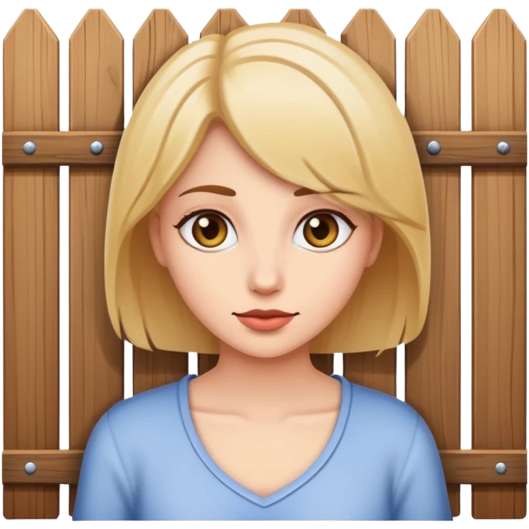 Woman behind a fence emoji