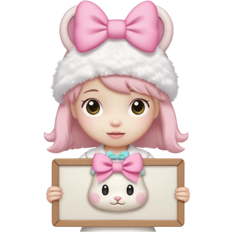 mymelody with sign that says great work emoji