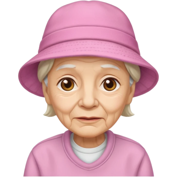 eldery with pink hat and shirt emoji