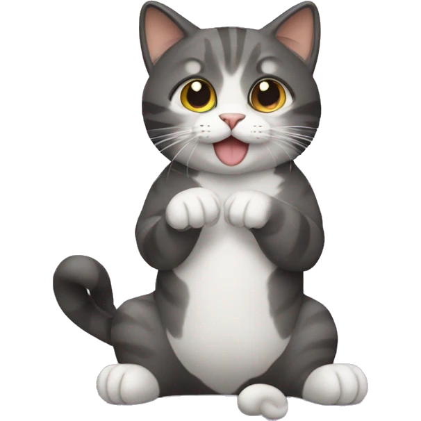 a cat with a hook in its paws emoji