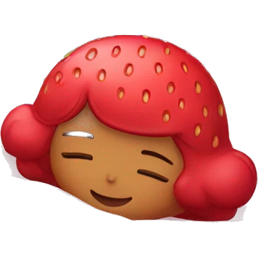 Strawberry shortcake sleeping in bed emoji