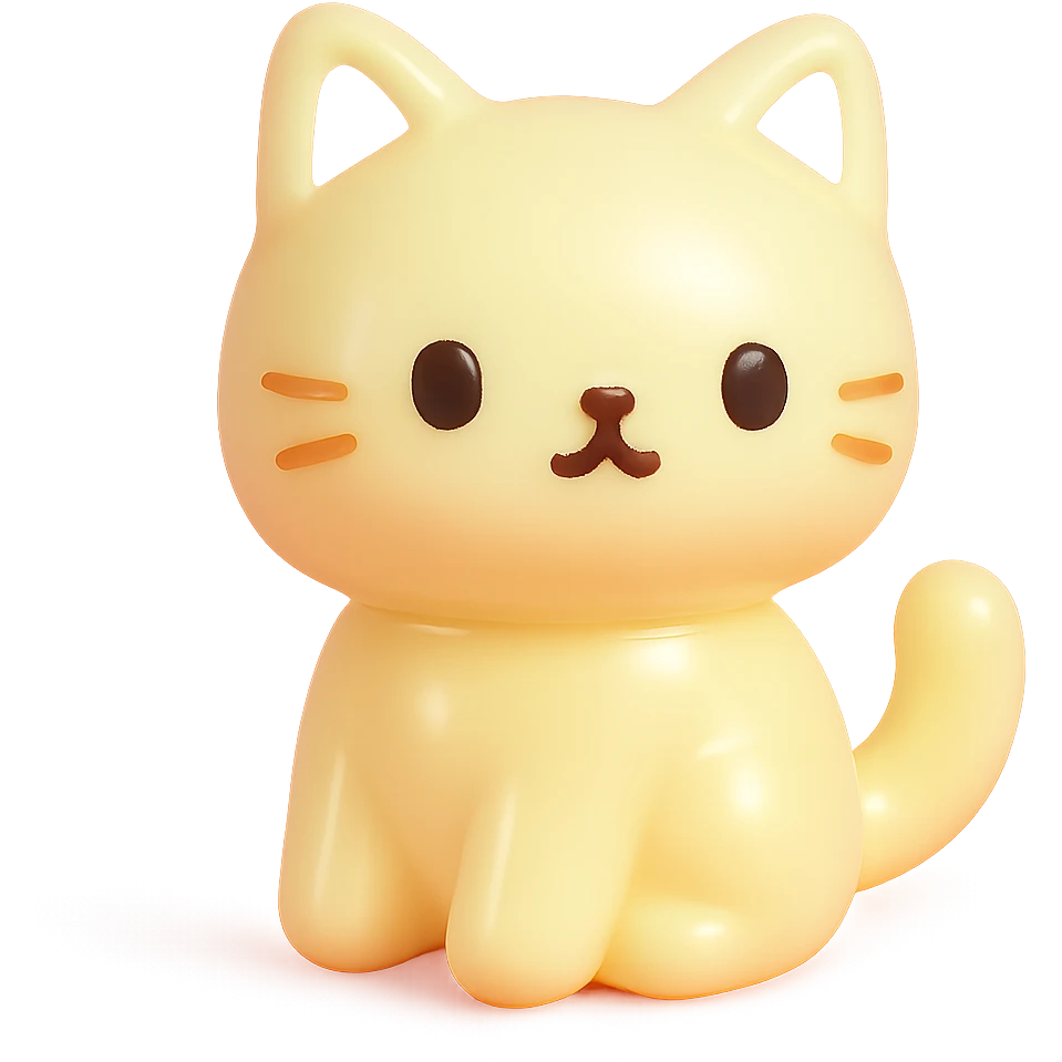 cute and simple cat character emoji