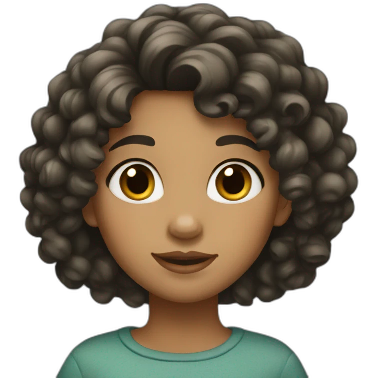 Girl with curly black hair emoji