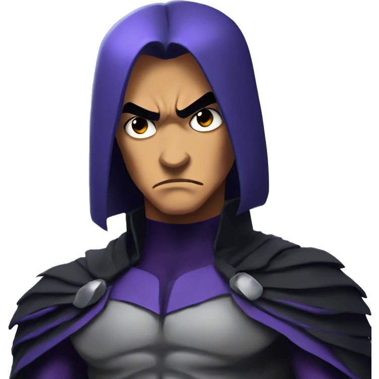 raven of teen titans scowling emoji