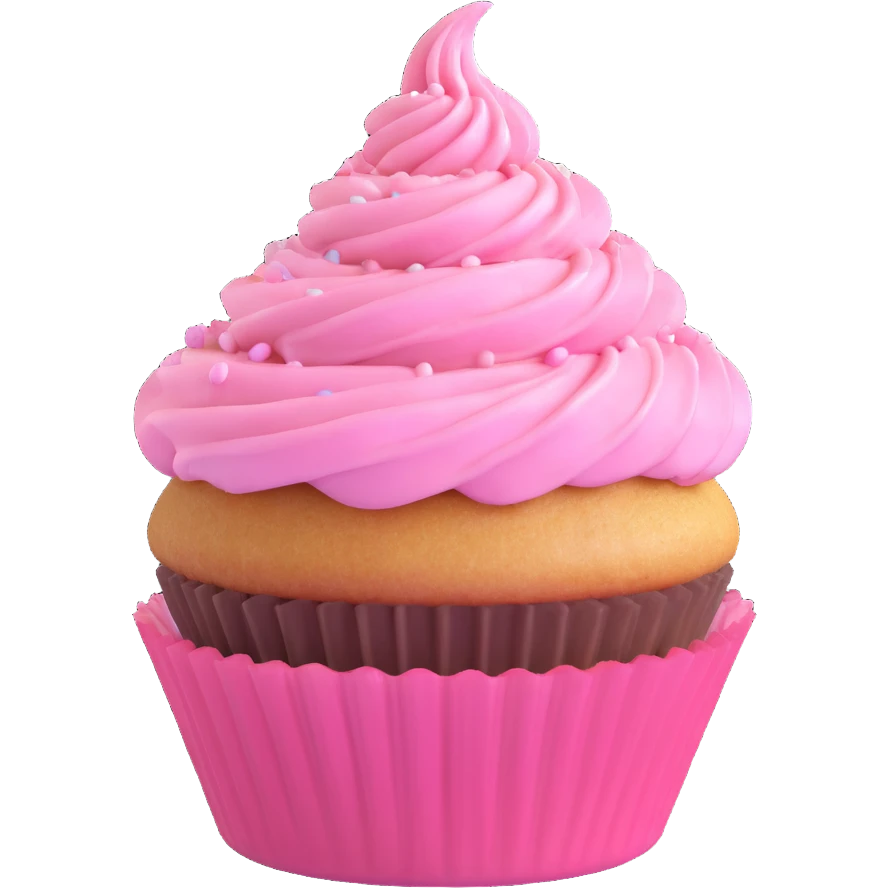 cupcake with pink icing emoji