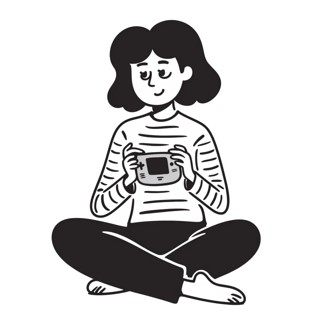 A person plays with the GameBoy advance emoji