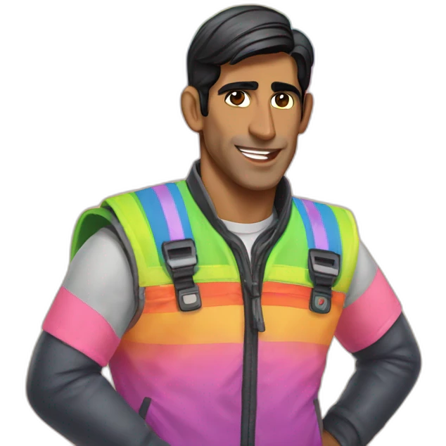 Rishi sunak with rainbow vest on emoji