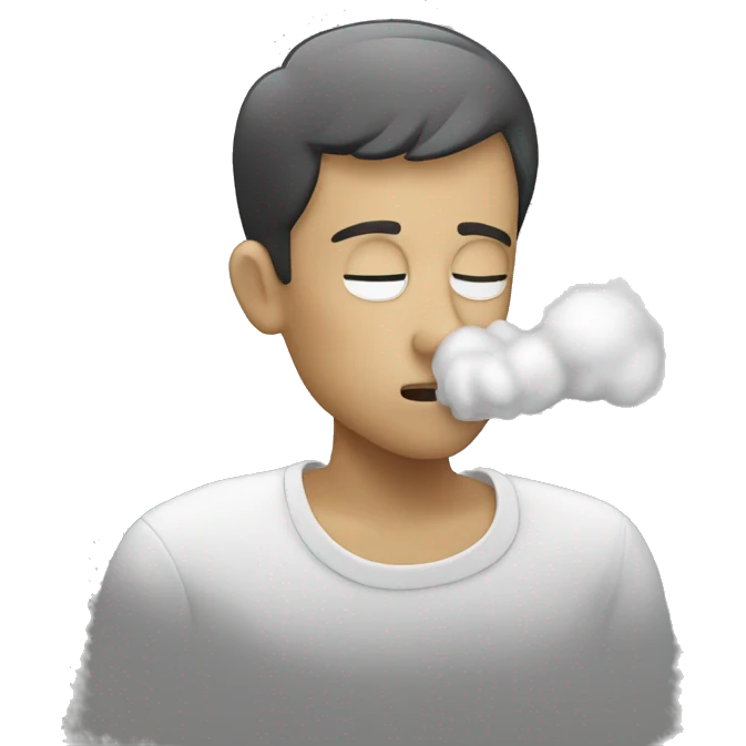 Someone smelling white dust emoji
