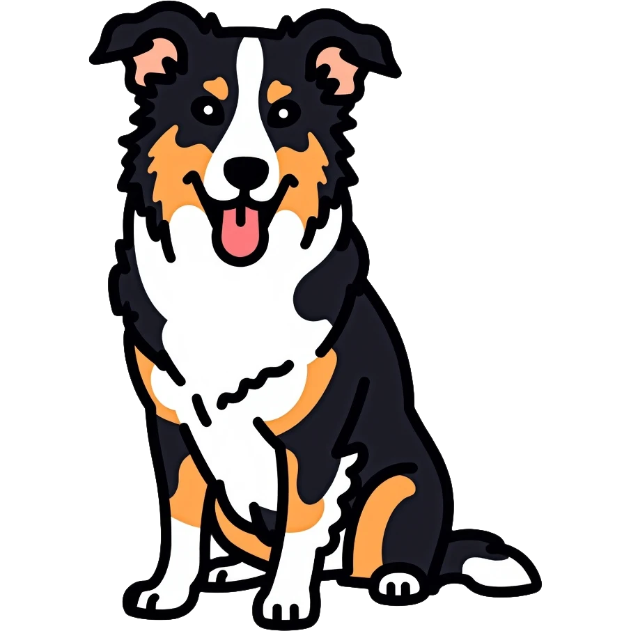 Merle border collie dog sitting emoji