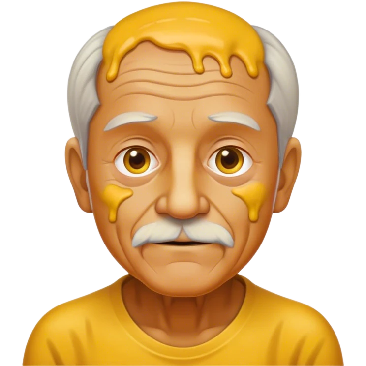 Old guy covered in mustard emoji