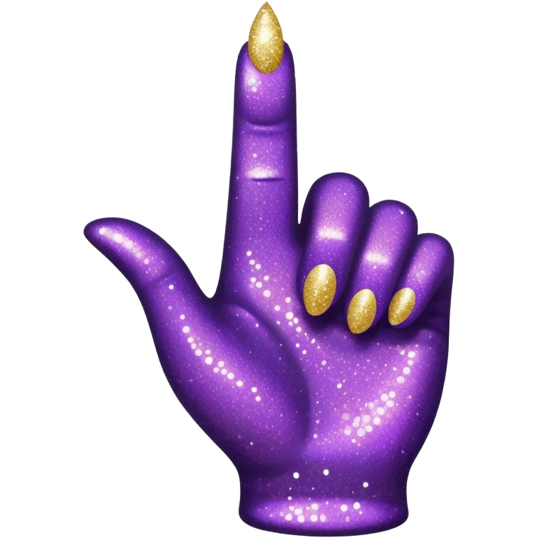 Glitter Roxo e Ciano Mão apontando para direita emoji