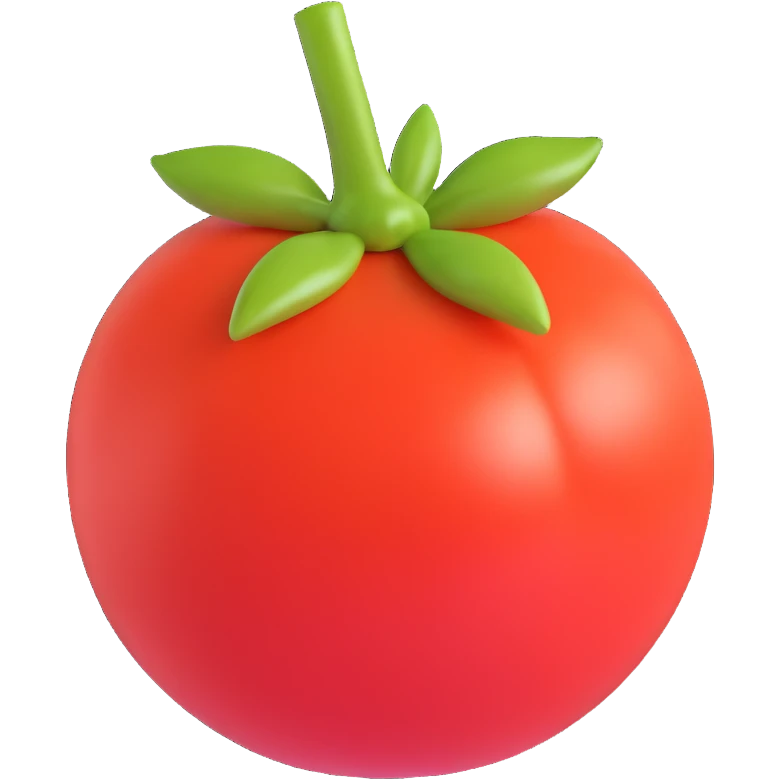 realistic shiny tomato emoji