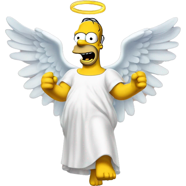 Homer Simpson as an angel emoji