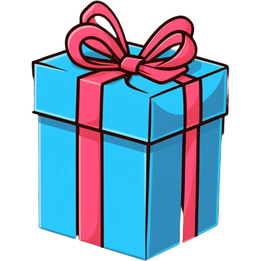 Gift box with a surprise popping out emoji