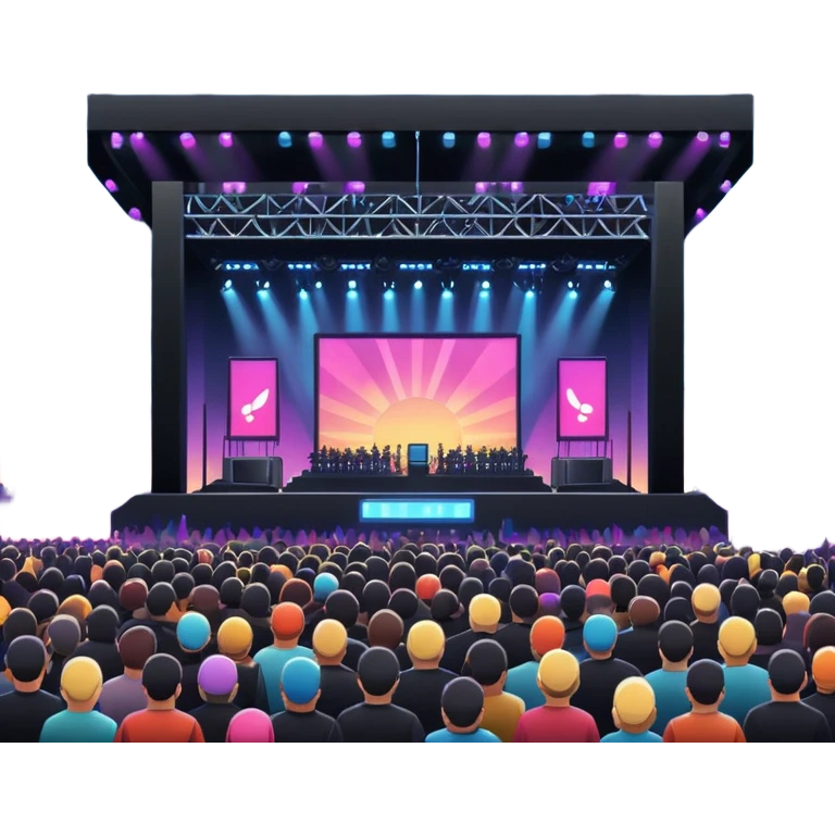 night electronic music festival stage from air emoji