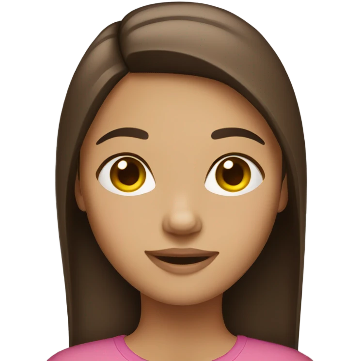 Girl with straight brown hair emoji