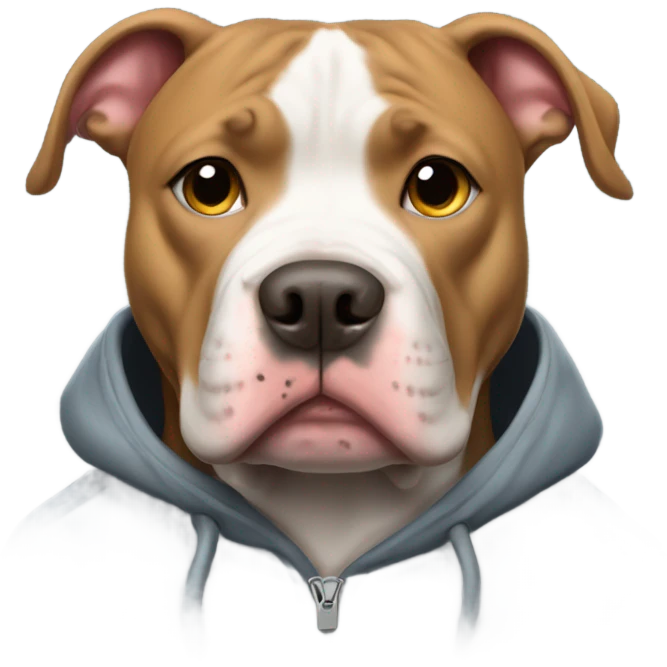 Pitbull wearing hoodie emoji