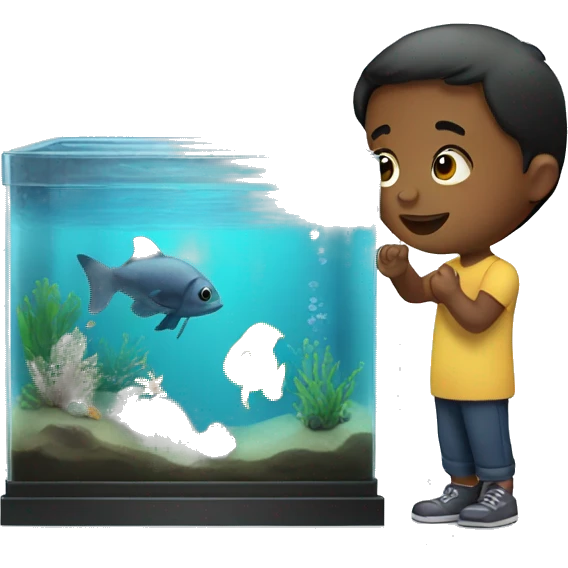 A child with an aquarium.  emoji
