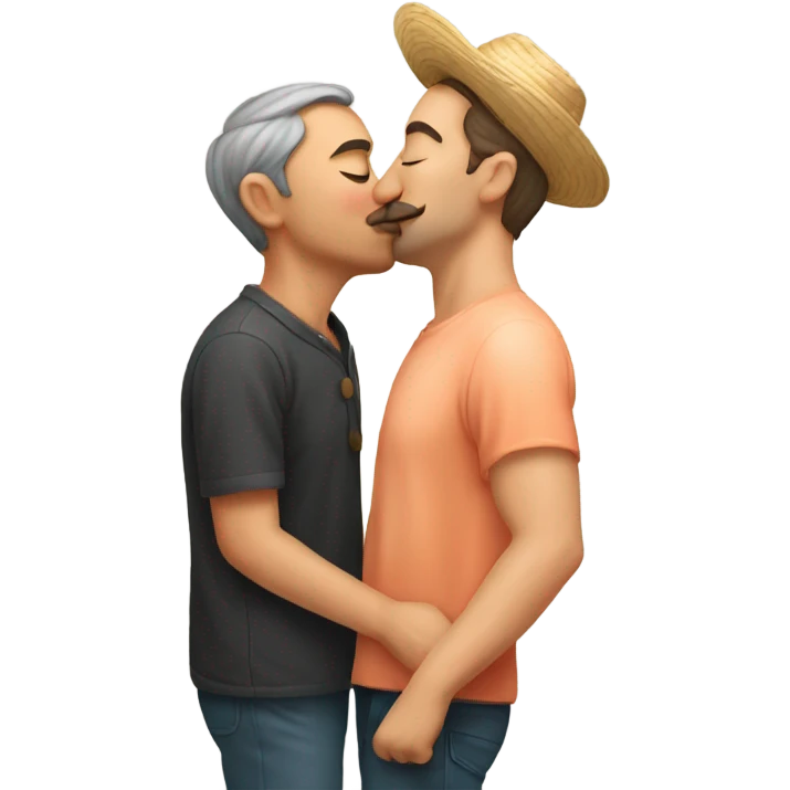 Man kissing peach  emoji