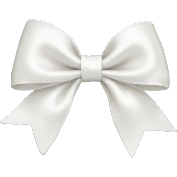 white satin bow emoji