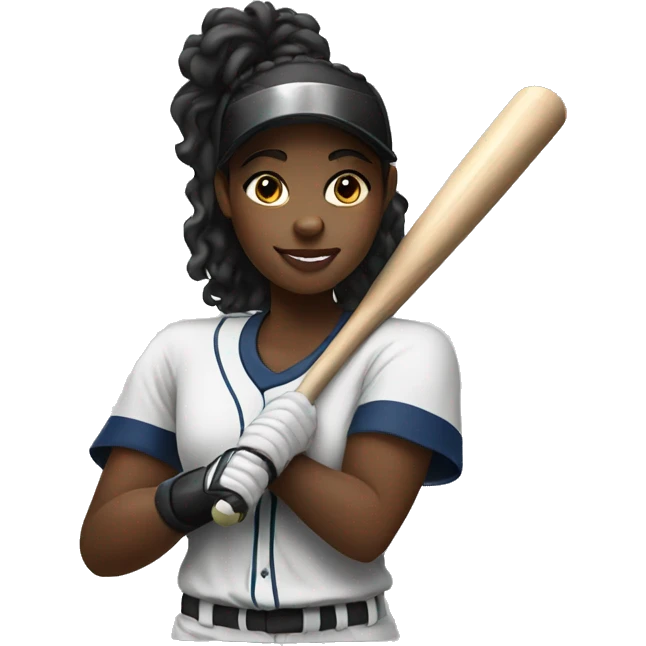 Black girl playing softball  emoji