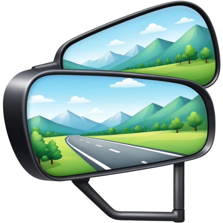 rear view mirror reflecting nature emoji