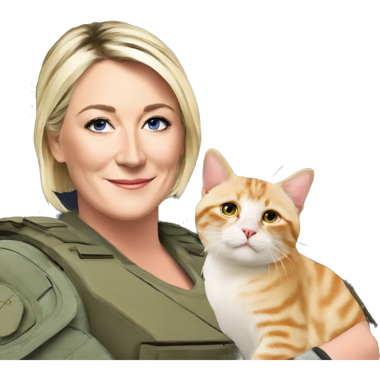 Marine le Pen avec un chat  emoji