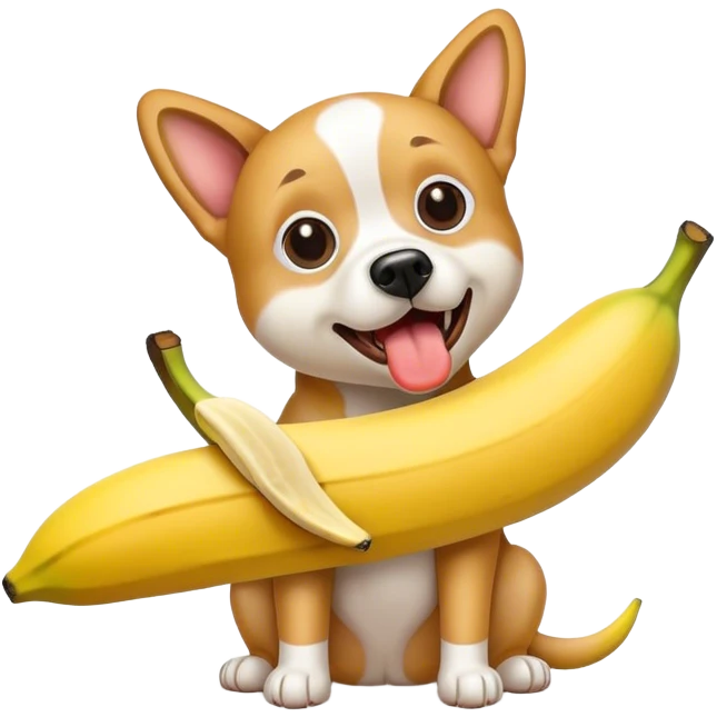 Dog eaten banana  emoji