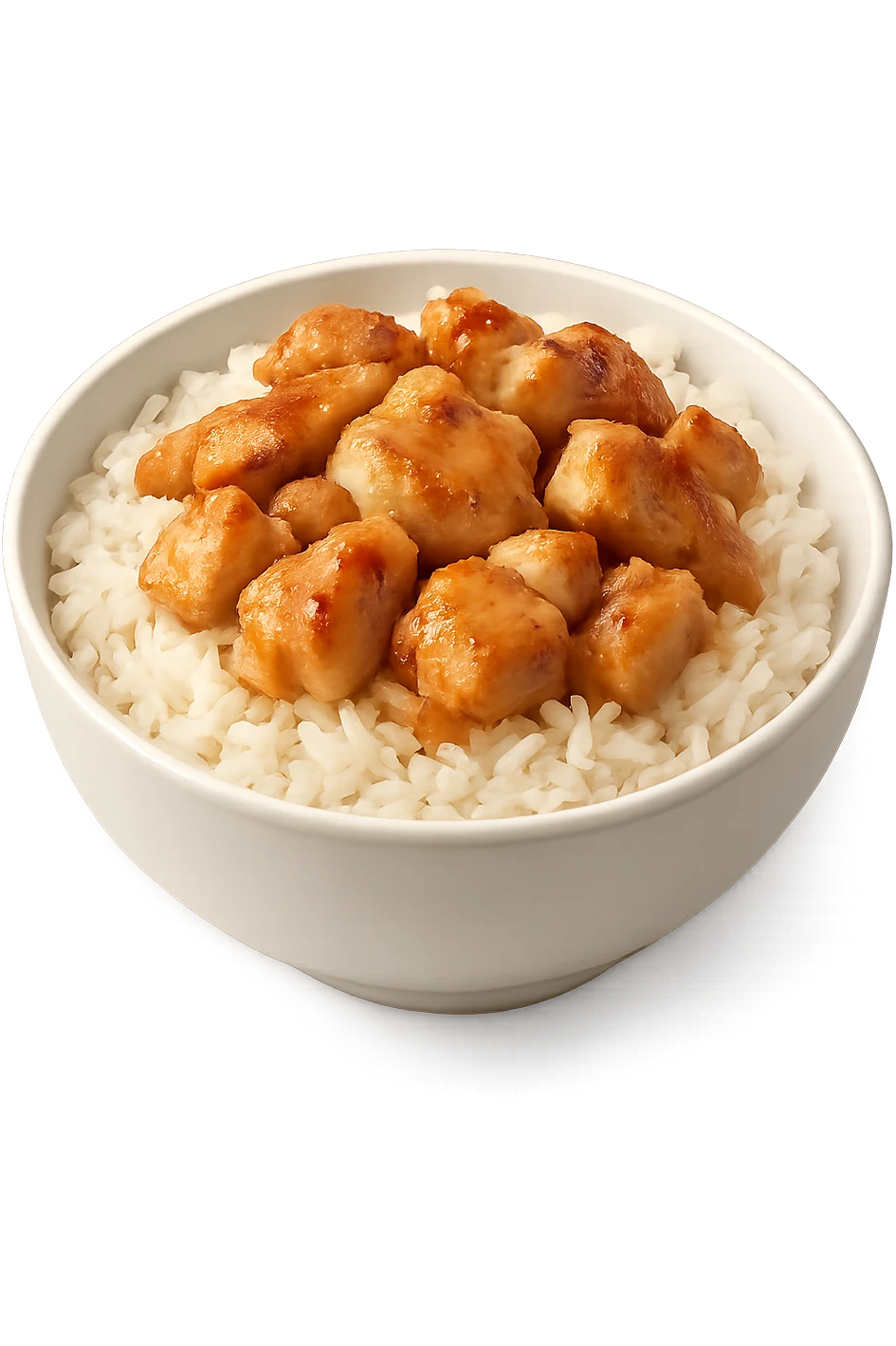 bowl bianca con riso e pollo emoji