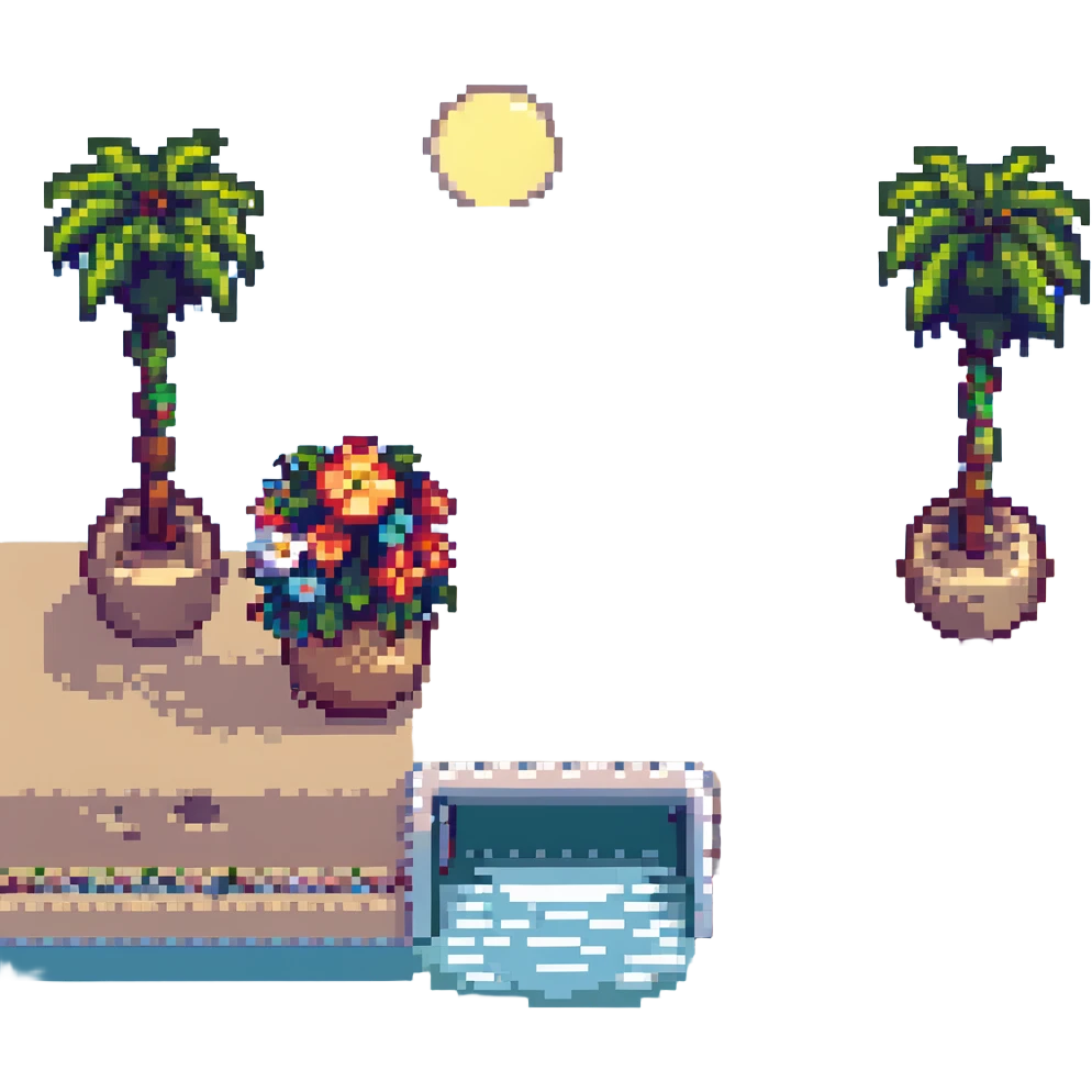 cute vacation spot flower emoji