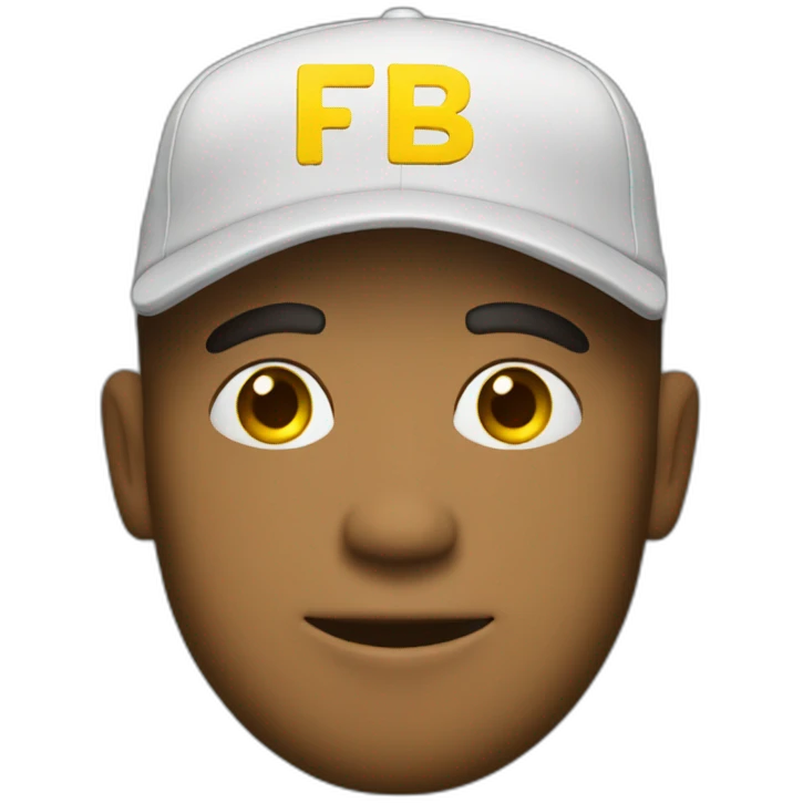 man with yellow "FBI" letters on his cap emoji