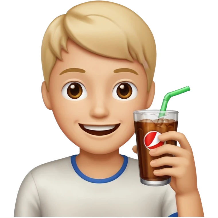 Poop drinking soda emoji