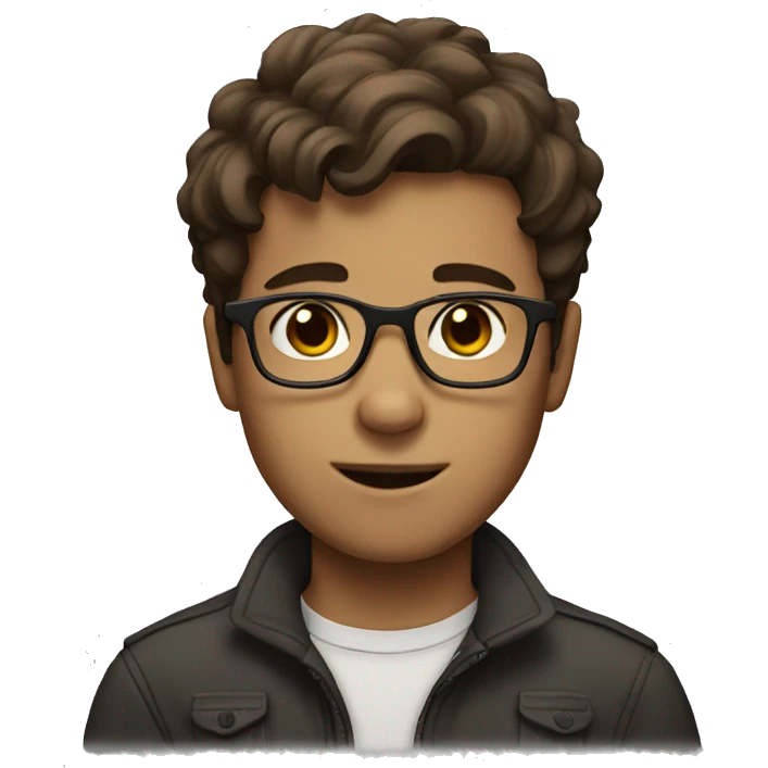 Boy with glasses and brown hair emoji
