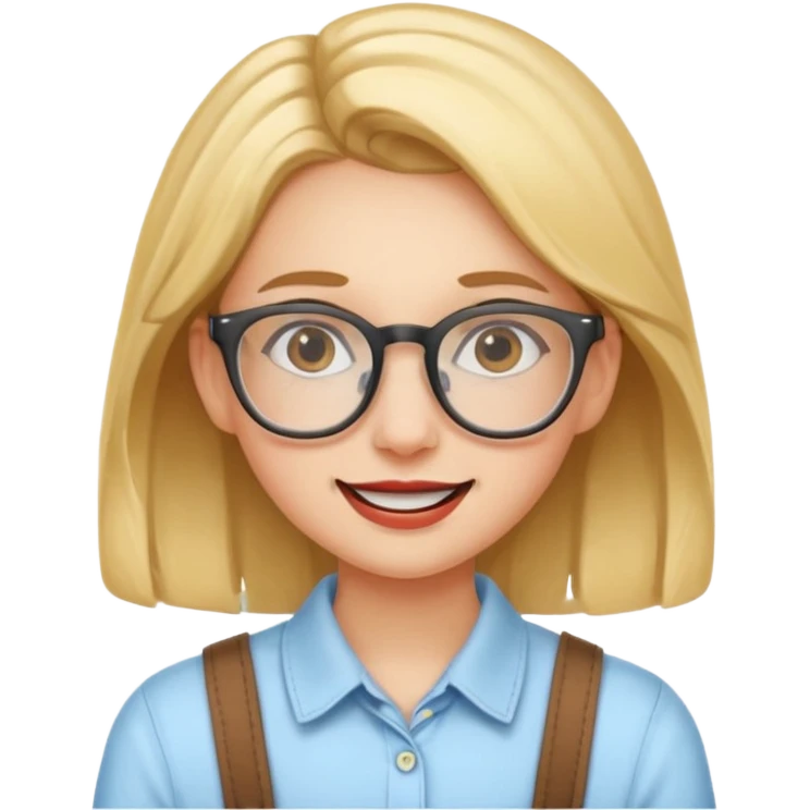 genius girl with glasses and braces emoji