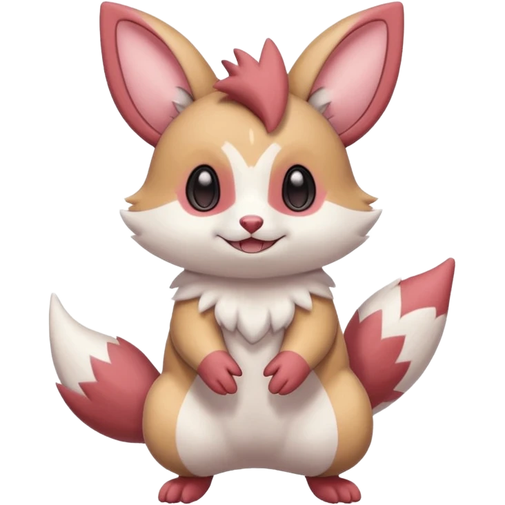 Cute adorable pastel Furret-Minccino-Zangoose-Buizel-hybrid-fusion, full body emoji
