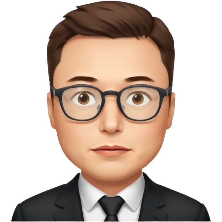 Elon musk wearing glasses emoji