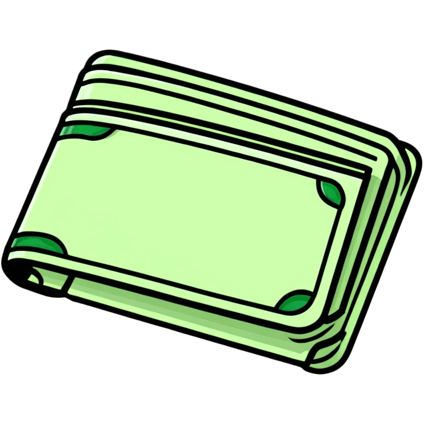 black leather wallet with dollar bills inside and a small clock in top right corner positioned over the wallet emoji