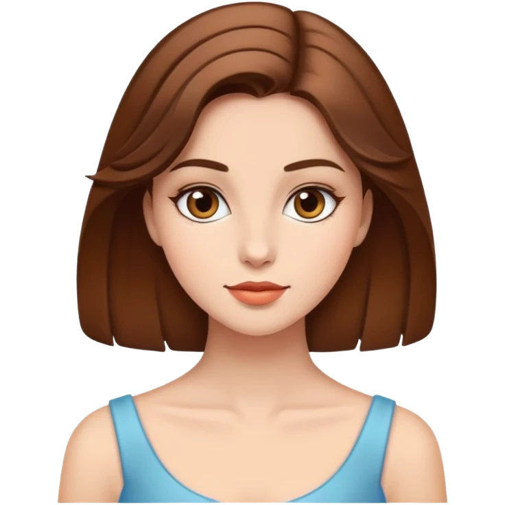 elegant girl with brown hair emoji