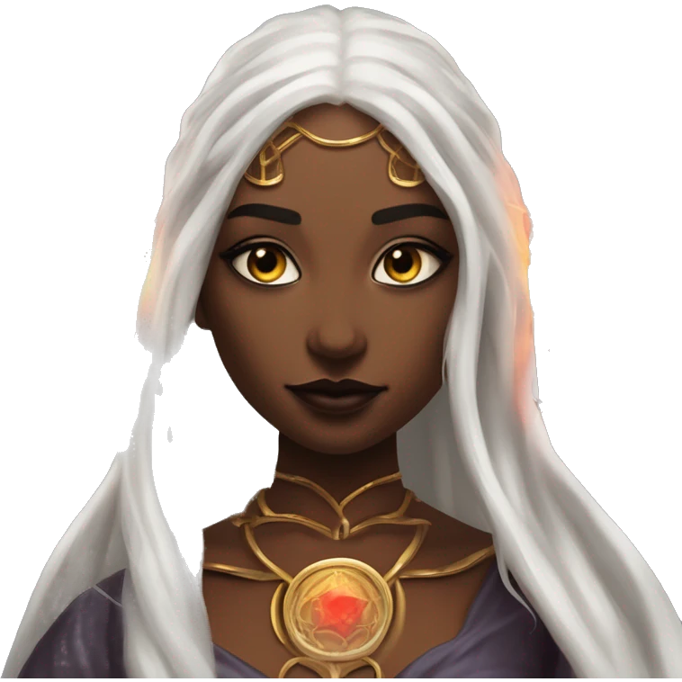 "Technomancy is the use of magic or mystical powers to control and manipulate technology” + "It's kind of like cyberpunk magic or how in some games, characters hack into systems using magic." 🖥️⚡🧙‍♂️ Make a ancient vampire technomancy goddess emoji