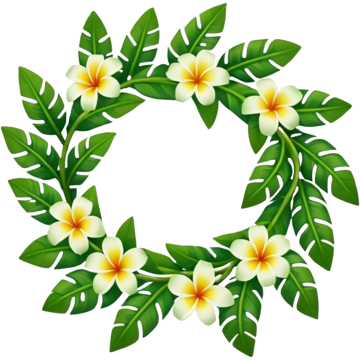 hawaiian haku lei (green leaf flower crown) emoji