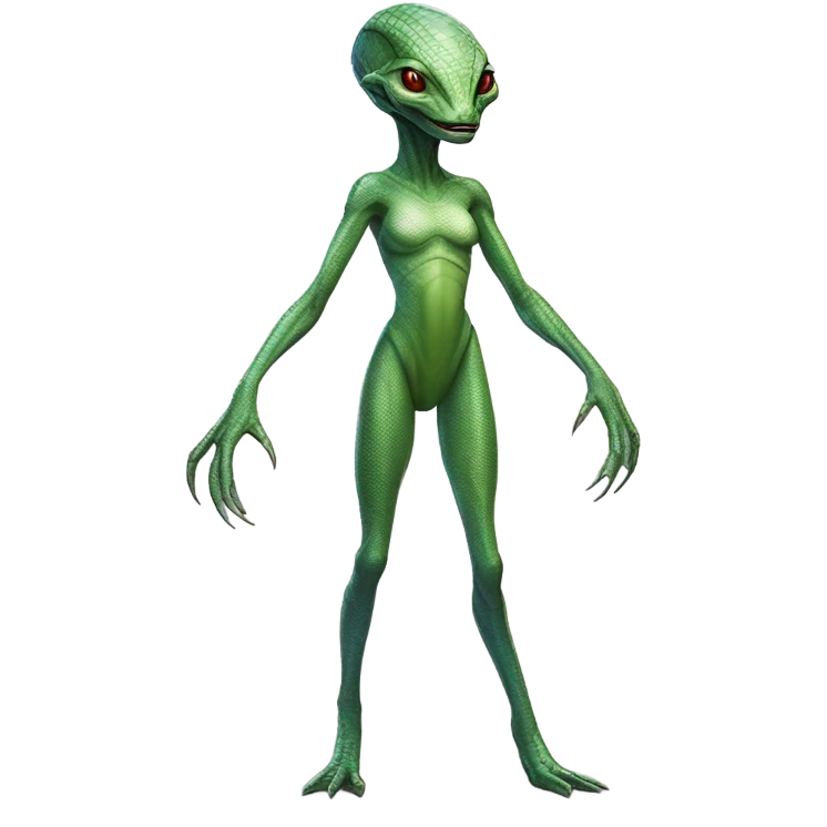 a reptilian alien woman full body emoji