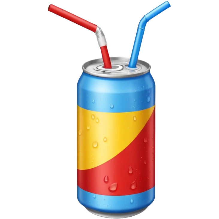 drink can blue red yellow Surfside straw emoji