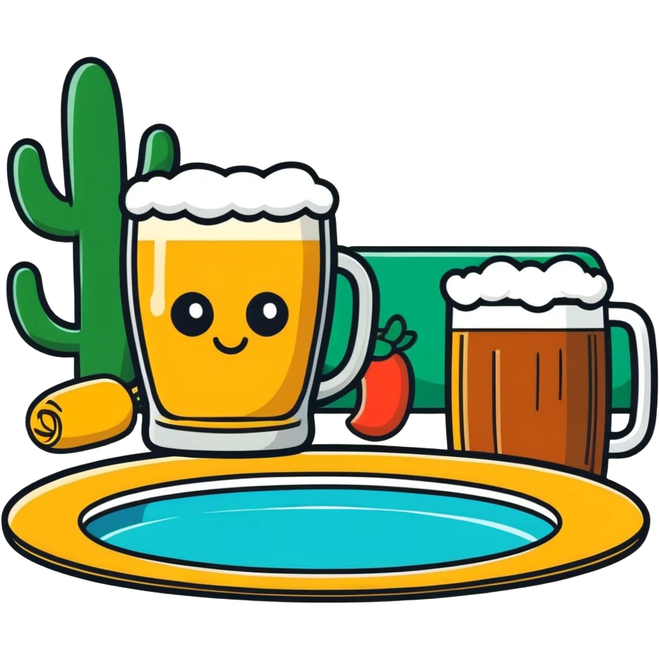 Mexican beer and pool emoji