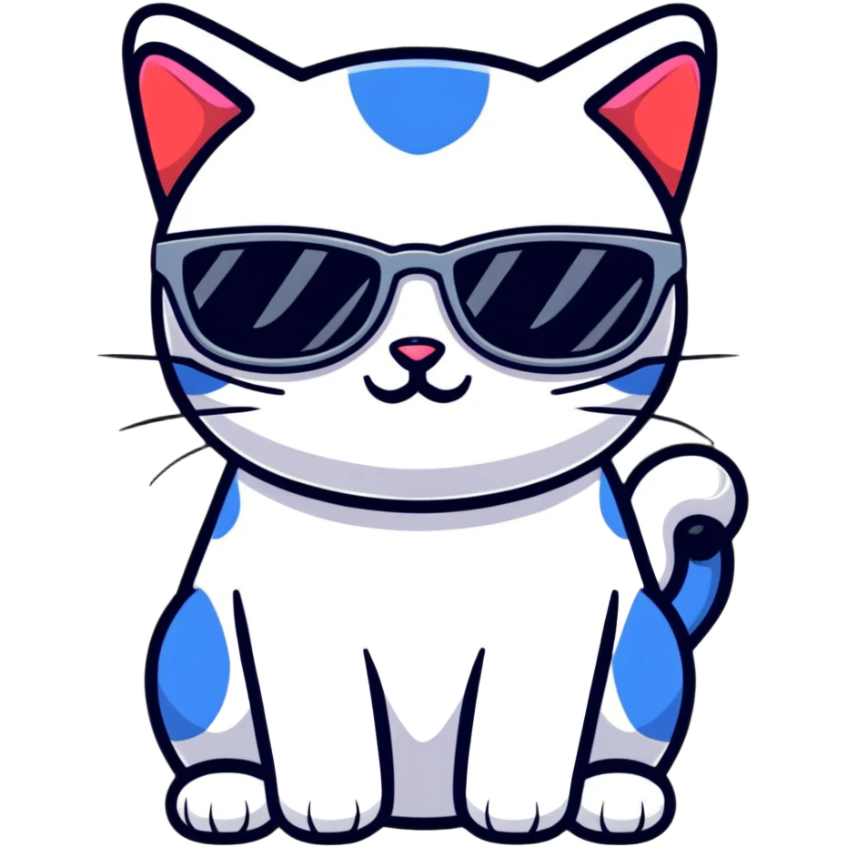 cool cat with laser glasses emoji