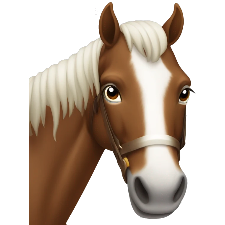Caballo marrón con mancha blanca en la cara  emoji