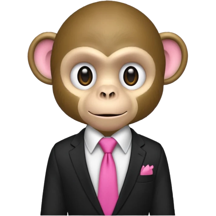  monkey with black shirt,pink tie emoji
