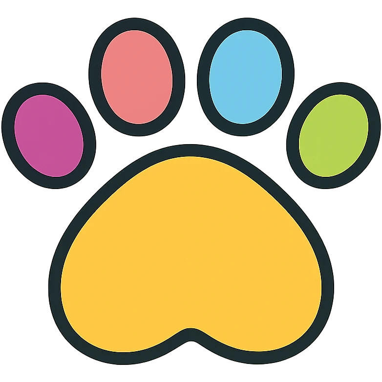 cute puppy paw print with vibrant colors emoji