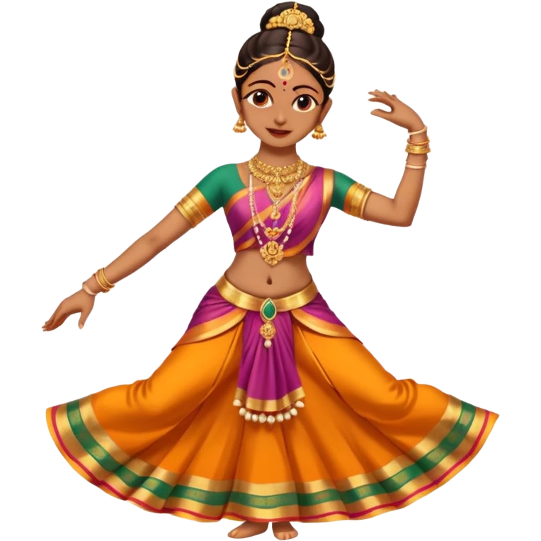 Bharatanatyam dancer in a full length dance pose emoji