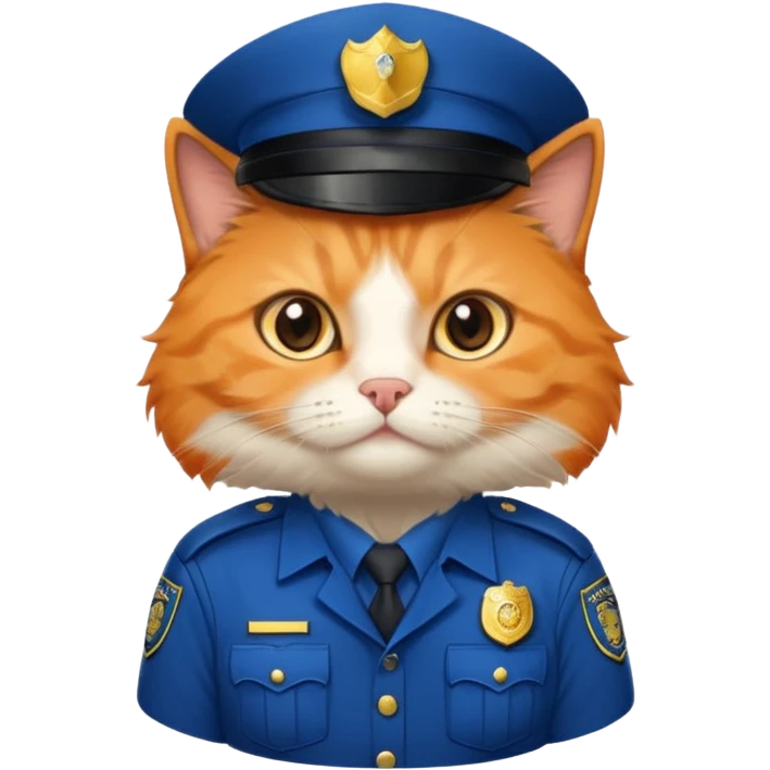 oranh fluffy cat - police officer emoji
