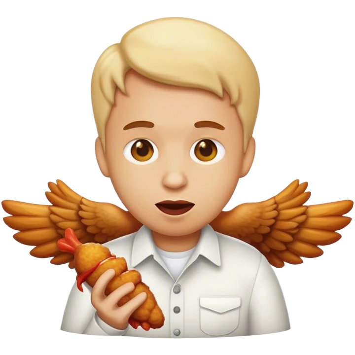 Emoji eating chicken wings  emoji